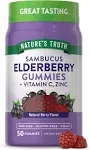 Nature's Truth Sambucus Black Elderberry, Vitamin C, and Zinc Gummies, 50 Count