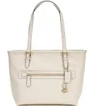 Polished Pebble Leather Taylor Tote with C Dangle Charm