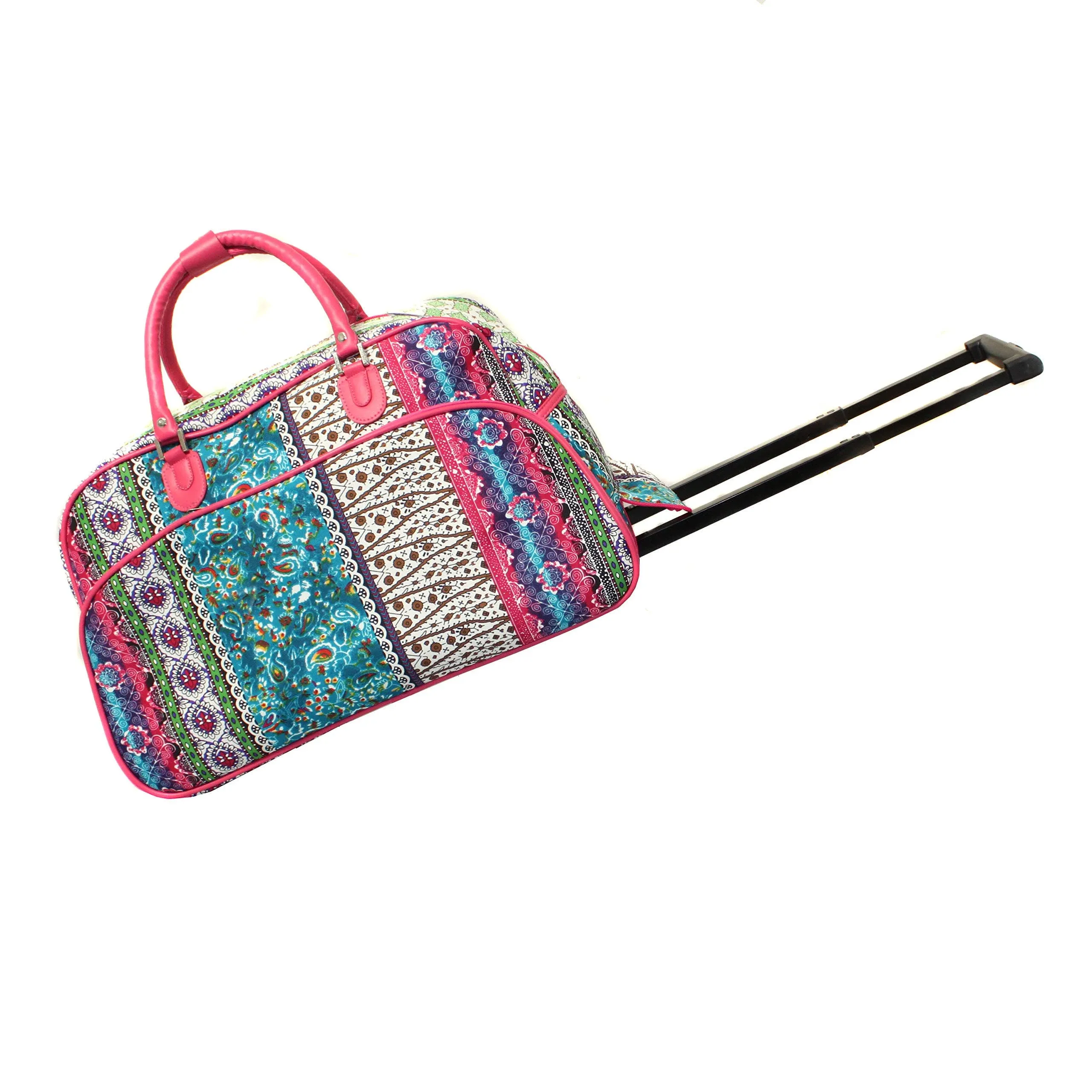 21Inch Carry - On Rolling Duffel Bag - Bohemian Style Luggage - Ec World Imports