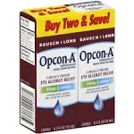 Bausch + Lomb Opcon-A Eye Allergy Relief Itching Eye Drops Twin Pack Exp 8-2025+