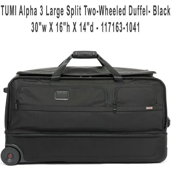 Tumi Alpha 3 Large Split 30 W x 16 H x 14 D 2-Wheeled Duffel - Black 117163-1041 ...