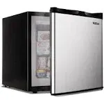 EUHOMY Mini Freezer Countertop, Energy Star 1.1 Cubic Feet Single Door Compact Upright Freezer with Reversible Stainless Steel Door (Silver)