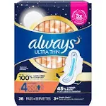 Always Ultra Thin Overnight Pads with Wings