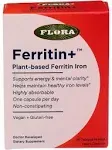 Flora- Iron Ferritin+ Plant-Based Supplement for Women - Non-Constipating, Highly Absorbable - Supports Vitality & Wellness - Vegan Iron Supplement from Flora Health - 30 Capsules - Delayed Release