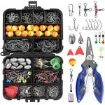 263pcs Fishing Accessories Set with Box Including Jig Hooks  Swivels V6U9