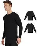 32 Degrees Men's 2 Pack Lightweight Baselayer Crew Top Black/Black / L