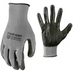 Firm Grip Nitrile Coated Tough Working Gloves: Black, Large Size (10 Pairs)