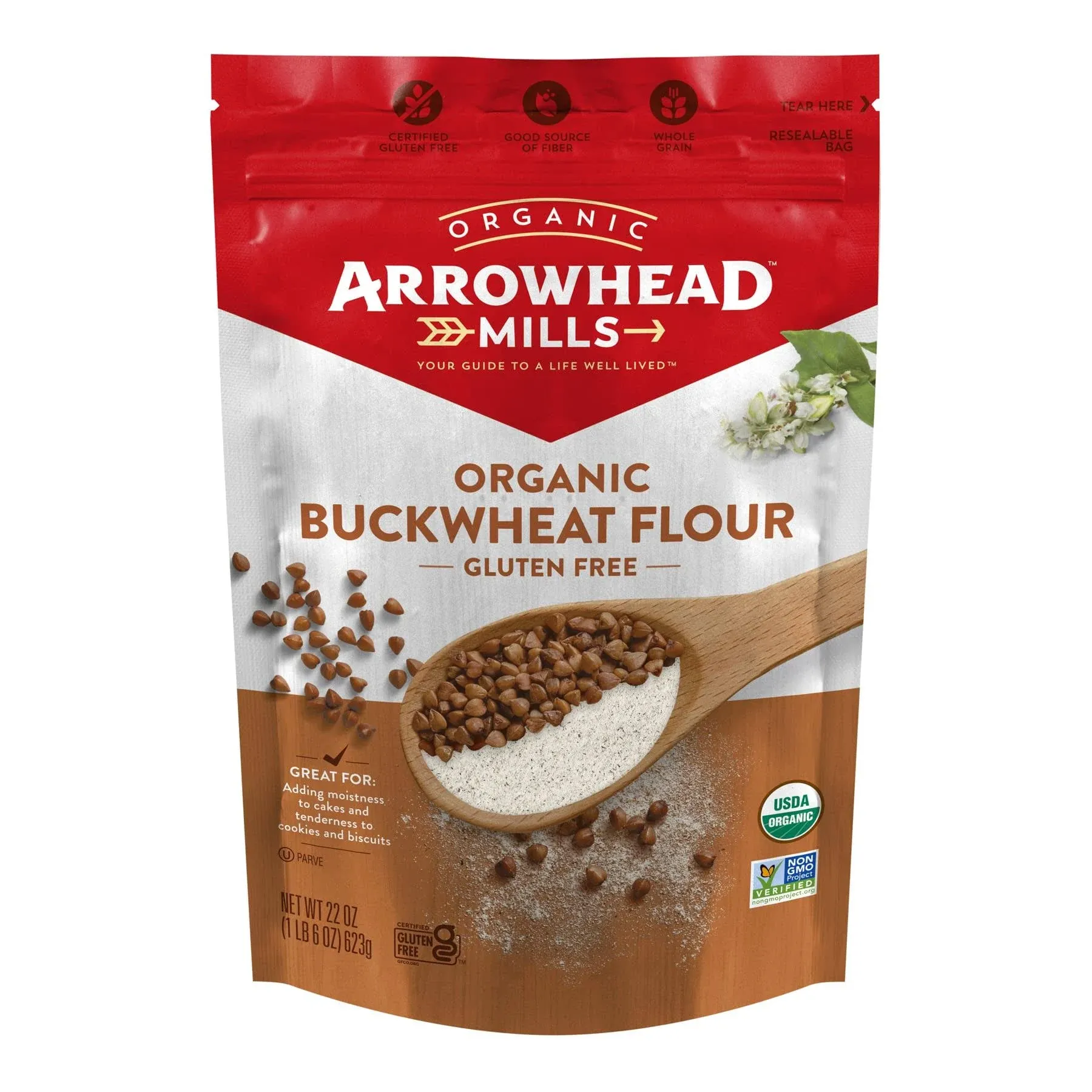 Arrowhead Mills - Flour Buckwheat Organic, 22 oz