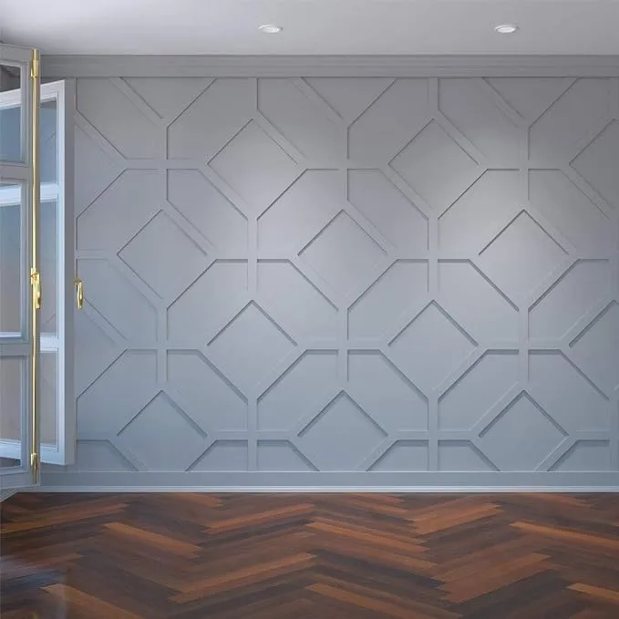 Ekena Millwork 39 "W x 23 3/8"H x 3/8"T Large Cameron Decorative Fretwork Wall Panels in Architectural Grade PVC