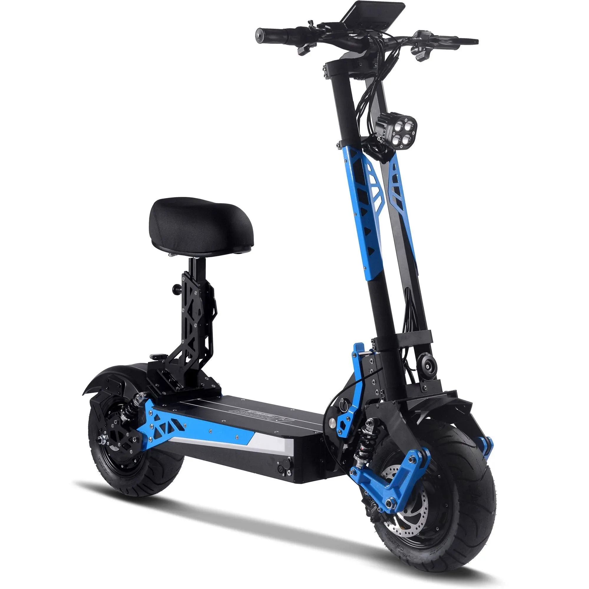 MotoTec Switchblade 60v 4000w Dual Hub Motor Lithium Powered Electric Scooter Blue