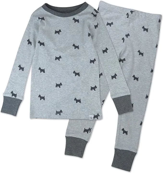 2-Piece Organic Cotton Pajamas Scotty Dog Light Heather / 2T