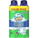 Scrubbing Bubbles Mega Shower Foamer with Ultra Cling Aerosol, Glade Rainshower, 2 ct, 20 oz