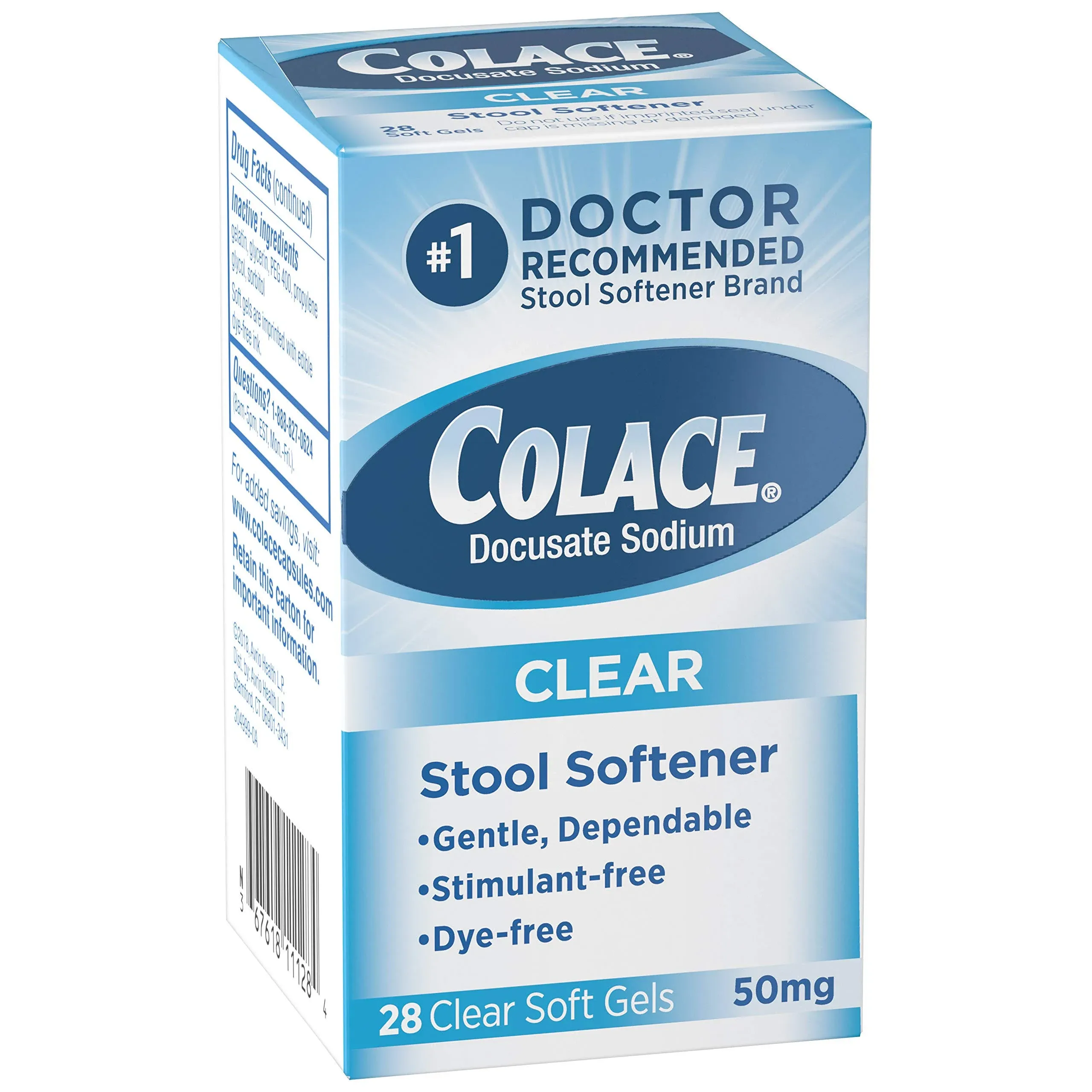 Colace Clear Stool Softener Soft Gels, 28 ct | CVS