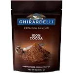 GHIRARDELLI Premium Baking Cocoa 100% Unsweetened Cocoa Powder, 8 oz Bag