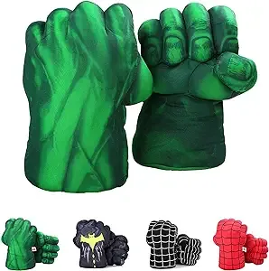 HuangWeida 1 Pair Hulk Gloves, Hulk Smash Hands Big Soft Plush Fists Parent-child Interactive Toy