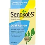 Senokot S Laxative, Natural Vegetable, Plus Stool Softener, Tablets - 10 Tablets