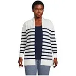 Lands' End Women's Plus Size Cotton Open Long Cardigan Sweater, Size: 3XL