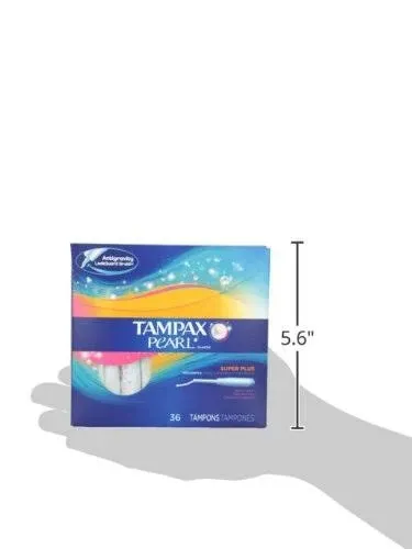 Tampax Pearl Plastic Tampons, Super Plus Absorbency, Scented, 36 Count