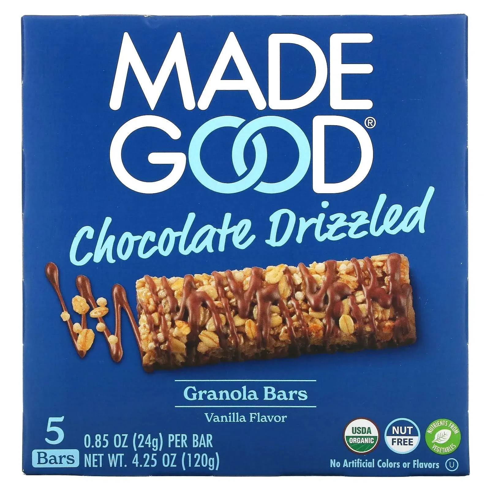 Madegood, Granola Bars, Chocolate Drizzled, Vanilla