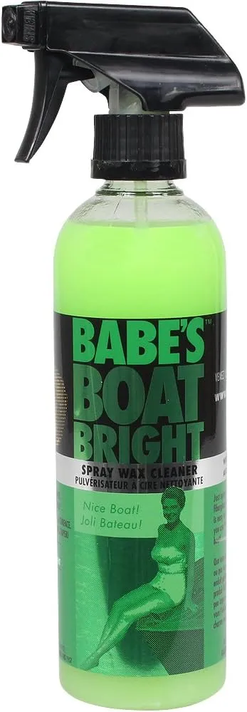 Babe's Boat Care Boat Bright Spray Wax Cleaner with UV Protectant | 1 Pint Non-Abrasive Water Repellant Boat Cleaner Spray for Gelcoat, Fiberglass, Metal, and Glass Surfaces | Made in the USA