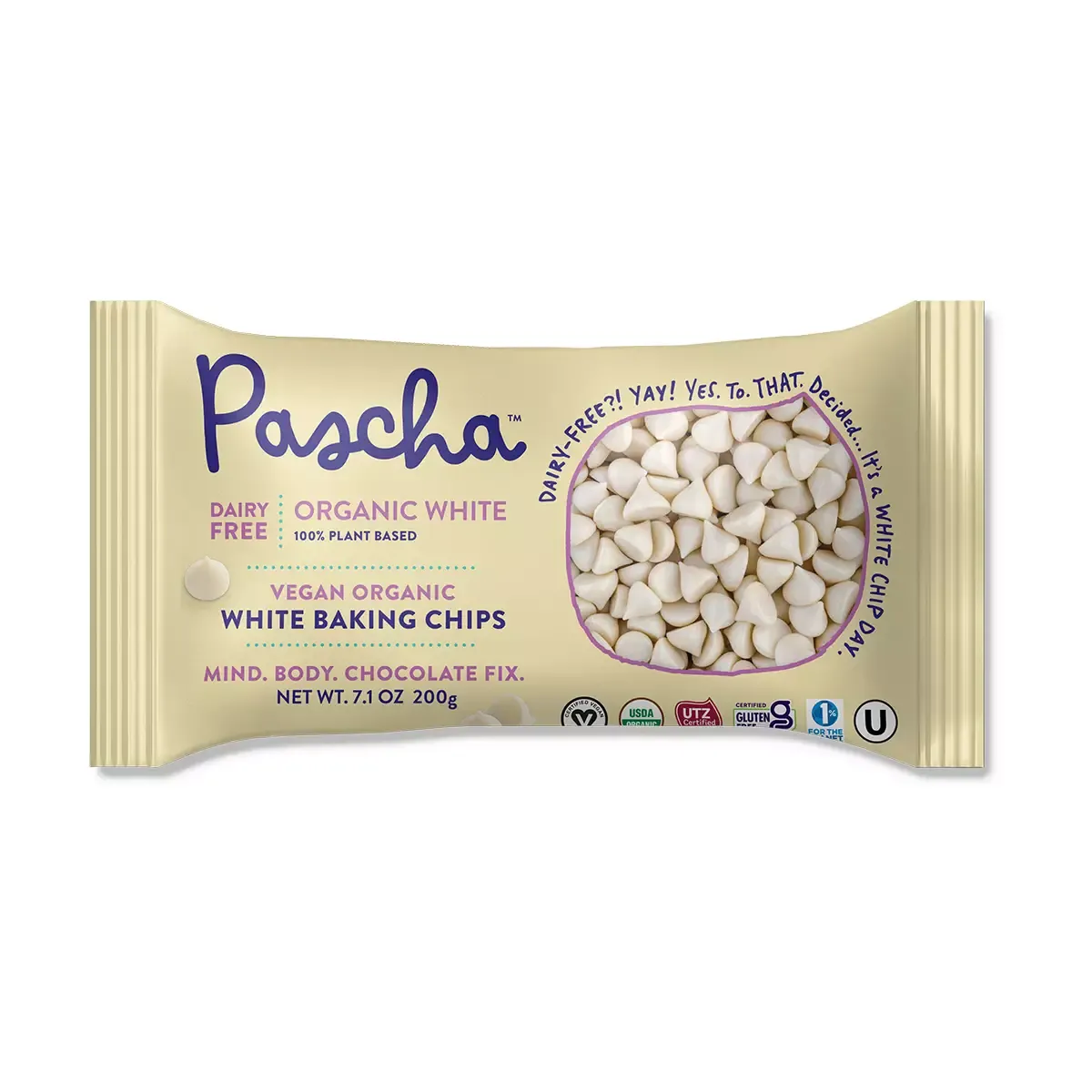 Pascha Organic Rice Milk Chocolate Baking Chips - White Chocolate -