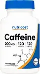 Nutricost Caffeine Capsules 200mg / 120 Capsules