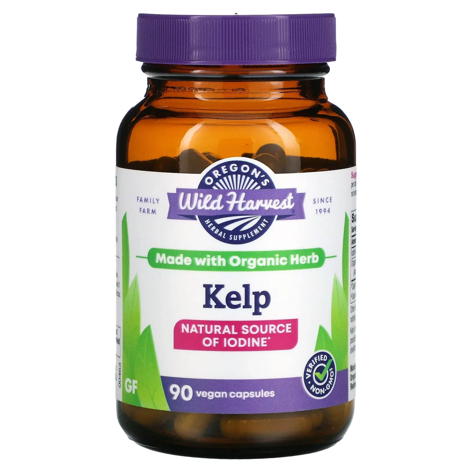 Oregon's Wild Harvest Kelp 90 Capsules