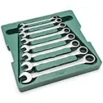 SATA 8-Piece Metric Ratcheting Wrench Set with Blow Molded Case, Silver/8mm, 10mm, 12mm, 13mm, 14mm, 15mm, 17mm, 19mm - ST08008SJ