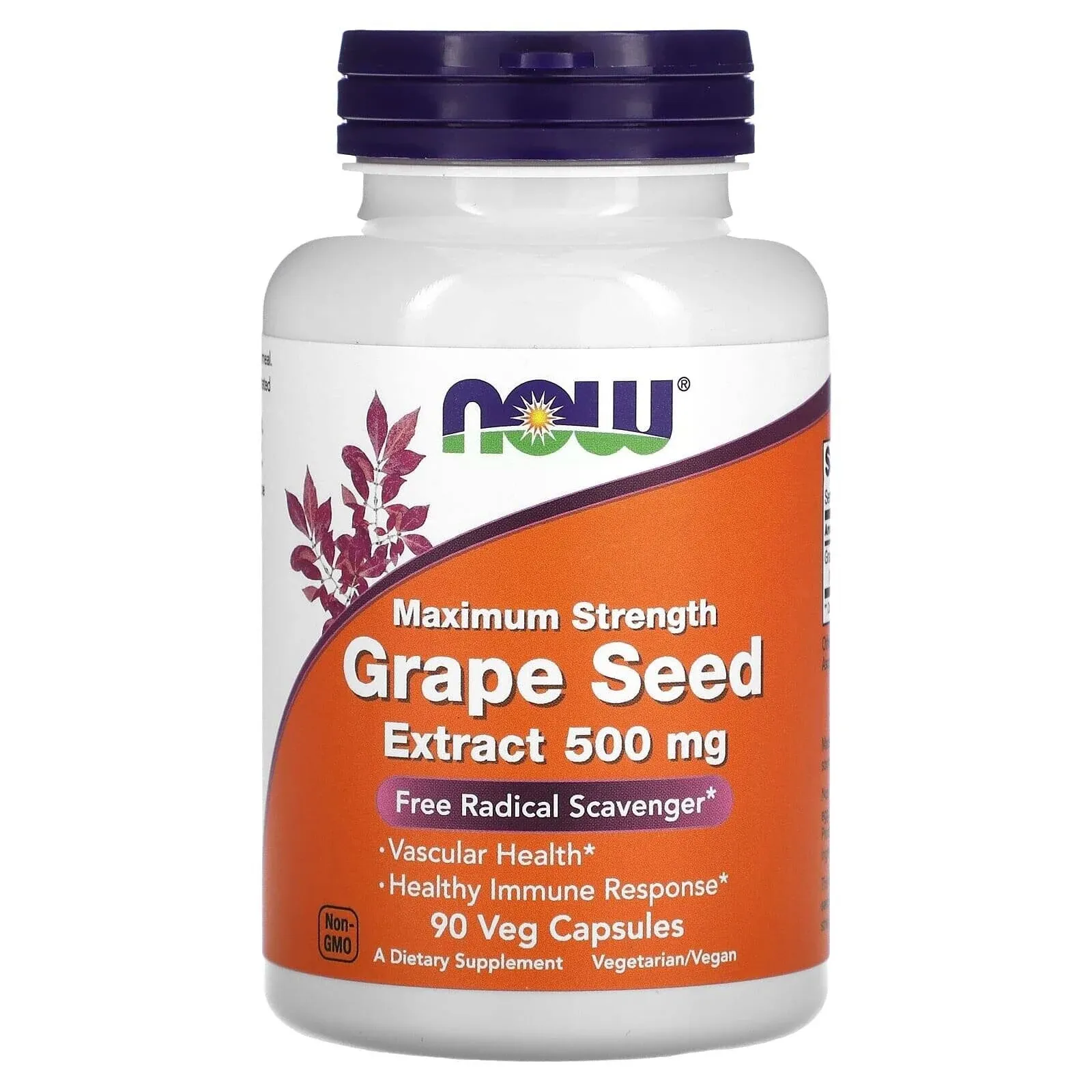 Now Grape Seed Extract, Maximum Strength 500 MG - 90 Veg Capsules