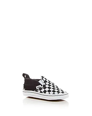 Vans Slip On V Crib Infant Skate Shoes (Black/White)