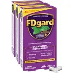 FDgard Gut Health Supplement, Indigestion, Nausea & Bloating, Upset Stomach, 108 Capsules (Packaging May Vary)