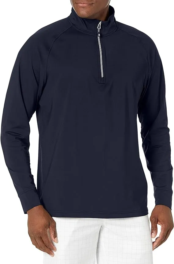 "Cutter & Buck Men's Black Adapt Eco Knit Stretch Recycled Quarter Zip Pullover"