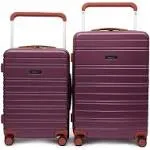 Travelers Club Navigate Collection 2 Piece Rolling Hard Case Luggage Set with X-Tra Wide Telescopic Handle - Burgundy