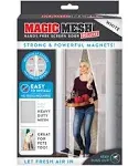 Magic Mesh Deluxe- White- Hands Free Magnetic Screen Door, Mesh Curtain Keeps Bugs Out, Frame Hook & Loop, Hands Free, Pet & Kid Friendly- Fits