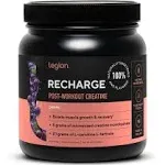 Legion Recharge Post Workout Supplement - All Natural Muscle Builder & Recovery Drink with Micronized Creatine Monohydrate 60 Servings (grape)