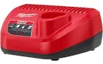 Milwaukee Genuine OEM 48-59-2401 M12 Lithium Ion 12 Volt Battery Charger w/LED Indicating, Red