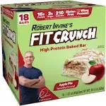 Fitcrunch Snack Size Protein Bars, Designed by Robert Irvine, 6-Layer Baked Bar, 3G of Sugar & Soft Cake Core 18 Bars, Apple Pie