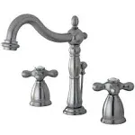 Kingston Brass KB1970AX Heritage Widespread Bathroom Faucet with Brass Pop-Up