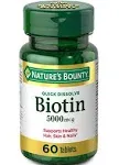 Nature's Bounty Biotin 5000 mcg 60 Quick Dissolve Tablets