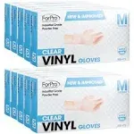 Disposable Vinyl Gloves, Clear, Industrial Grade, Powder-Free, Latex-Free, No...