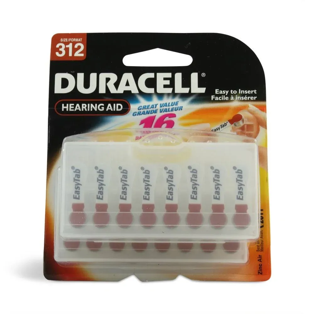 Duracell Hearing Aid Batteries, Size 312 - 16 Batteries