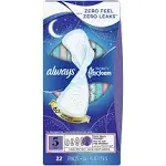 Always Infinity Size 5 FlexFoam Extra Heavy Overnight Unscented Pads with Wings 22 Count