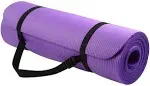 Everyday Essentials All-Purpose 1/2-Inch High Density Foam Exercise Yoga Mat Anti-Tear with Carrying Strap, Purple