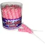 Baby Pink Color Splash Strawberry Swirl Lollipops - Tub of 30