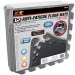 Performance Tool W88988 12-Inch X 12-Inch Protective Diamond Shape Anti-Fatigue Interlocking Floor Mat (12 Square Feet) , Grey