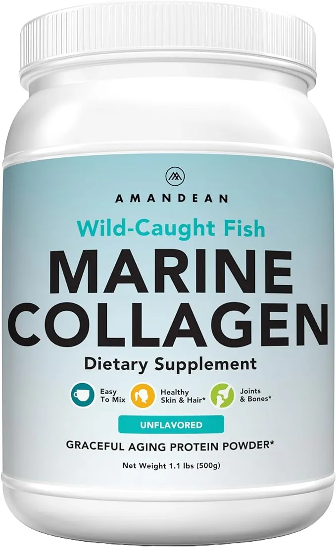 Premium Anti-Aging Marine Collagen Powder 17.6 oz | Wild-Caught Hydrolyzed Fish