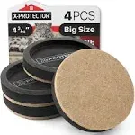 Felt Furniture Sliders for Hardwood Floors X-PROTECTOR 4 PCS 4 3/4” - Furnitu...