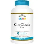 21st Century Zinc Citrate 50 MG 360 Tablets