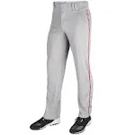 Champro BP41U MVP Open Bottom Pant with Piping - Gray Scarlet