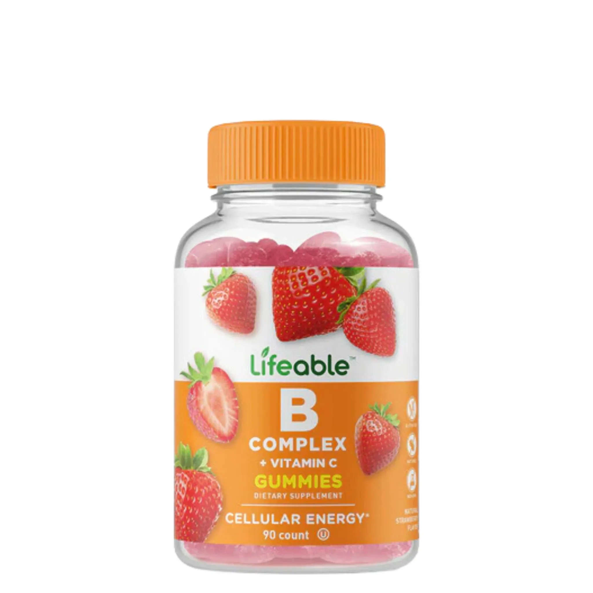 Lifeable Vitamin B Complex with Vitamin C - Great Tasting Natural Flavor Gummy Supplement - with Niacin, B6, Folic Acid, B12, Biotin & Pantothenic